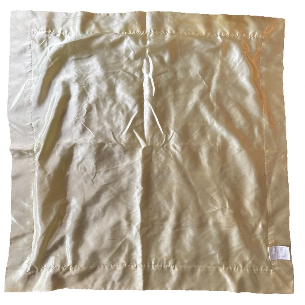 Tykes Carters Baby Silky Satin Security Blanket Square Yellow White Patchwork